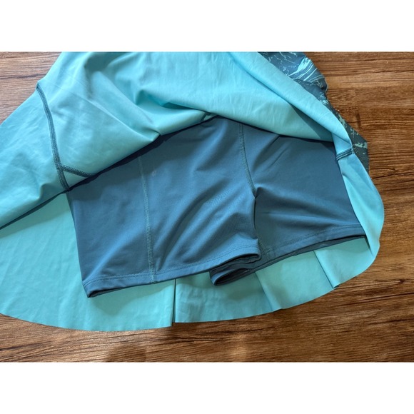 Athleta Ace‎ Print Tennis Skort XS Teal Marble Golf Pickleball Activewear NWOT - Picture 2 of 5